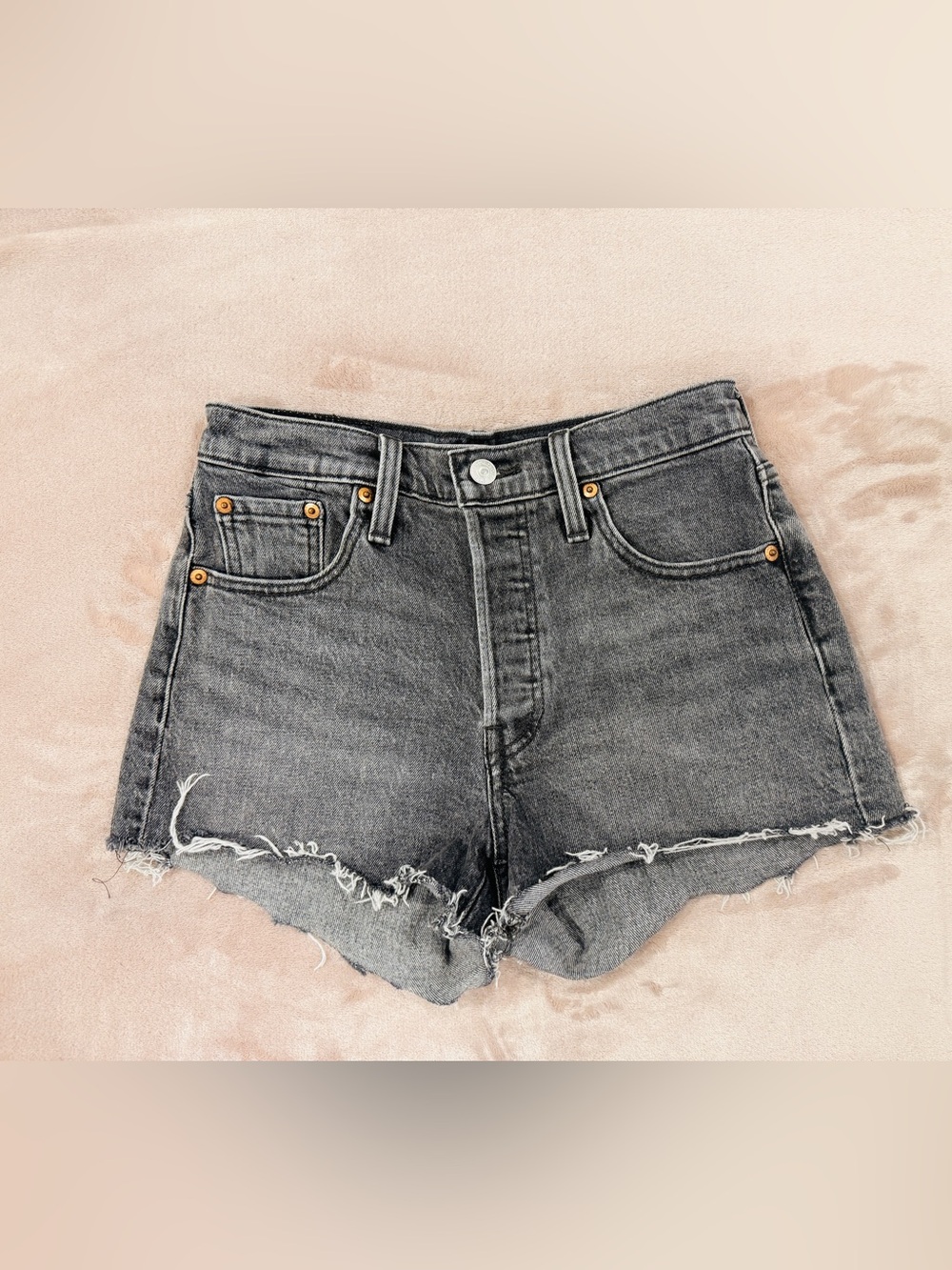 Levi’s 501 Original High Rise Cutoff Denim Shorts Black W25